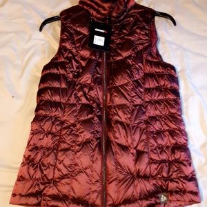 Metallic Red Slick Zip Up Vest